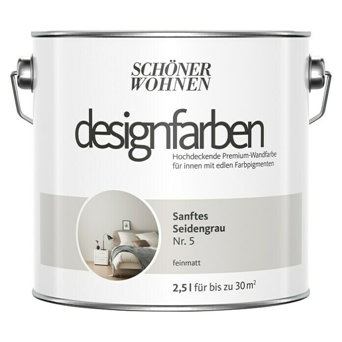 Schöner Wohnen Designfarbe Sanftes Seidengrau Nr.5, 100 ml, 949101007587